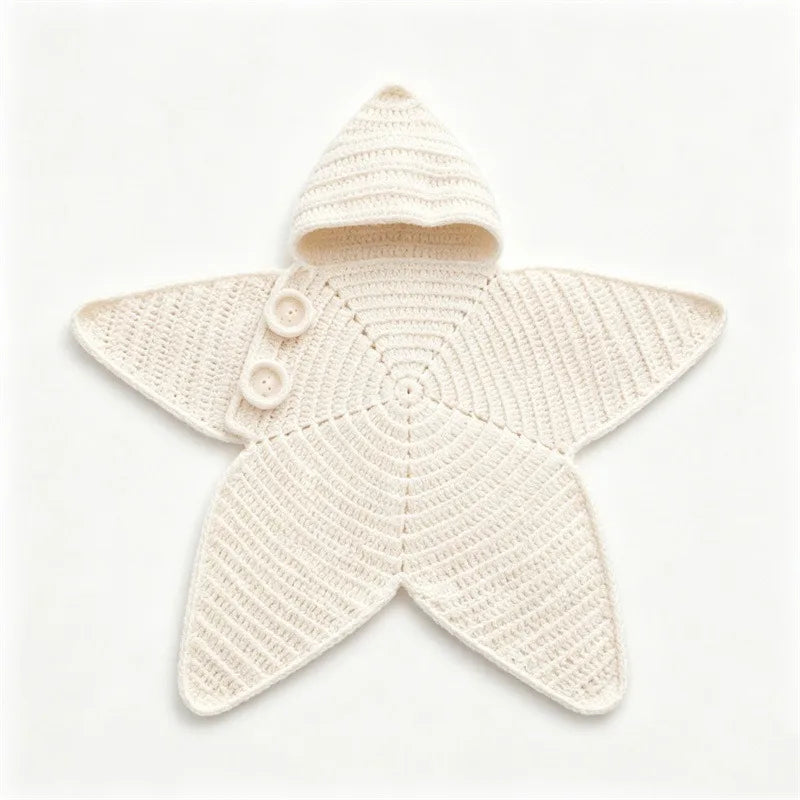 Star Baby Cute Cartoon Rompers Hand Crocheted Yarn Knitted Starfish Jumpsuit Baby Clothes 2026 Spring Autumn New