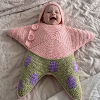 Star Baby Cute Cartoon Rompers Hand Crocheted Yarn Knitted Starfish Jumpsuit Baby Clothes 2026 Spring Autumn New