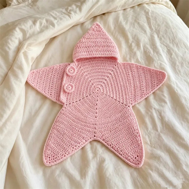 Star Baby Cute Cartoon Rompers Hand Crocheted Yarn Knitted Starfish Jumpsuit Baby Clothes 2026 Spring Autumn New